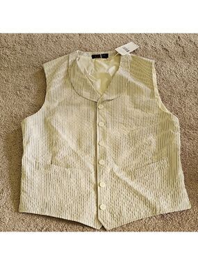 Ralph Lauren Double RL Cream and Gray Striped Vest